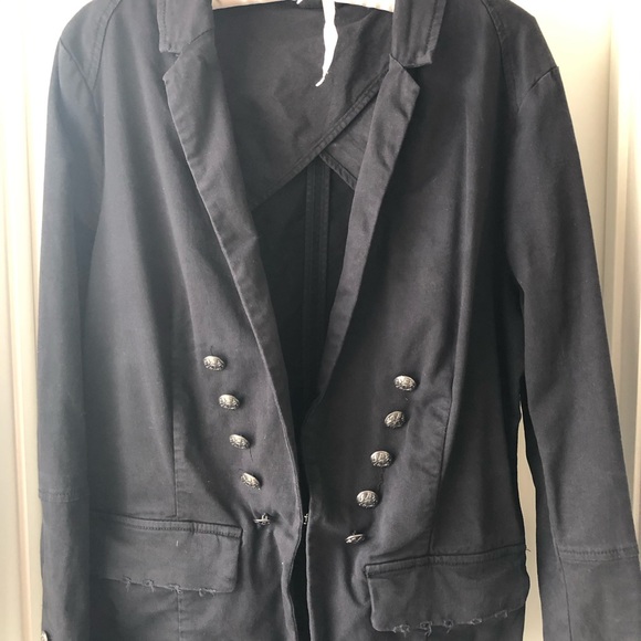 Free People Military Inspired Black Blazer Large - Picture 6 of 16